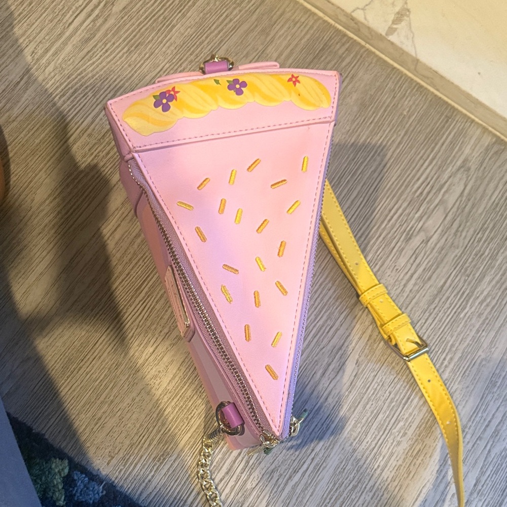 Disney Tangled Loungefly Pink and Purple Cake Slice Bag - Picture 9 of 14